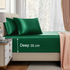 Satin Fitted Sheet Set Hotel 3 Pieces Fitted Sheet with Pillowcase, Art Silk Bedding Set-Luxury Soft Silky Sheets for Hair and Skin, Similar to Silk Fitted Sheets Set 3 Pieces(Super King,Green)