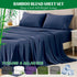 3 Piece Hotel Bamboo Cooling Sheet Set -Ultra Soft 2000TC Breathable Bed Sheets Set with 37 Centimetre Deep Pocket-Cooling Sheets for Hot Sleepers(Navy,Single)