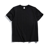 270g Cotton T Shirt Men Short Sleeve Crewneck Black XXL (suitable for 77.50 kg-85.00 kg