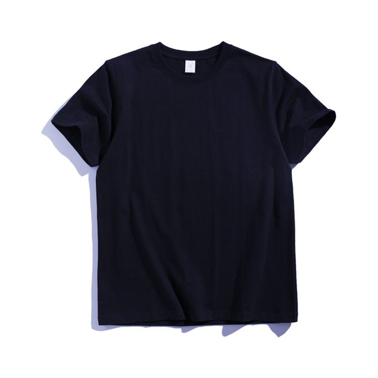 270g Cotton T Shirt Men Short Sleeve Crewneck Navy blue M (suitable for 55.00 kg-62.50 kg