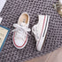 OPOEE Kids Canvas Shoes Low Top Lace Up White 23