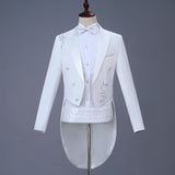 Men Slim Tuxedo Suit Stage Performance Formal Wear White drill