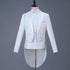 Men Slim Tuxedo Suit Stage Performance Formal Wear White drill