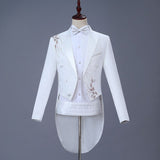 Men Slim Tuxedo Suit Stage Performance Formal Wear Red Diamond