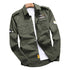 Jekop Men Long Sleeve Cotton Shirt Outdoor Workwear Khaki