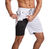 MUSCLE BURNING Men Running Shorts Quick Dry 5 Inch White XL