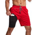 MUSCLE BURNING Men Running Shorts Quick Dry 5 Inch Red