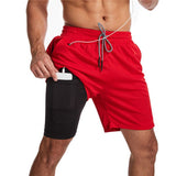 MUSCLE BURNING Men Running Shorts Quick Dry 5 Inch Red XXL