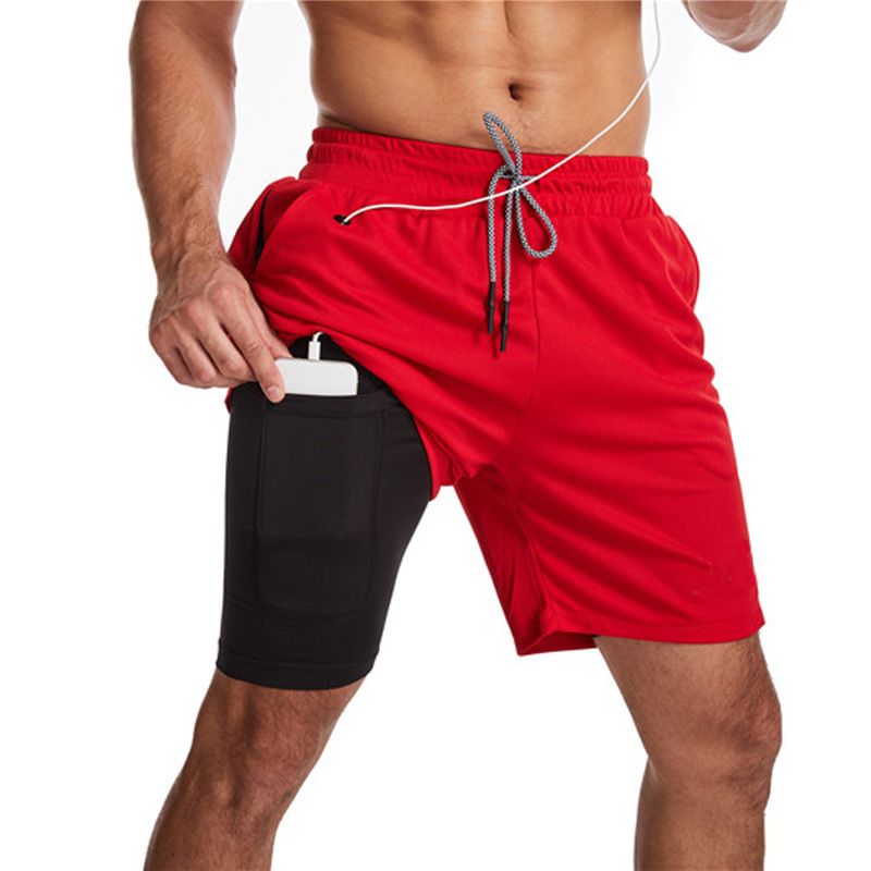 MUSCLE BURNING Men Running Shorts Quick Dry 5 Inch Red XXL