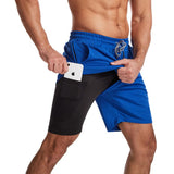 MUSCLE BURNING Men Running Shorts Quick Dry 5 Inch Blue