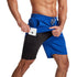 MUSCLE BURNING Men Running Shorts Quick Dry 5 Inch Blue XXL