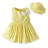 Tem Doger Boy Plaid Shirt Shorts Set Yellow 70cm