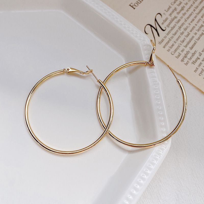 Mori Wai Metal Earrings Geometry Circle 925 Silver E2455 gold 5cm