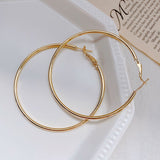 Mori Wai Metal Earrings Geometry Circle 925 Silver E2455 gold 6cm