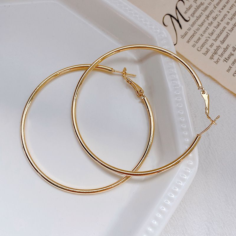 Mori Wai Metal Earrings Geometry Circle 925 Silver E2455 gold 6cm