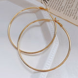 Mori Wai Metal Earrings Geometry Circle 925 Silver E2455 gold 7cm