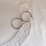 Mori Wai Metal Earrings Geometry Circle 925 Silver E2455 Silver 3cm