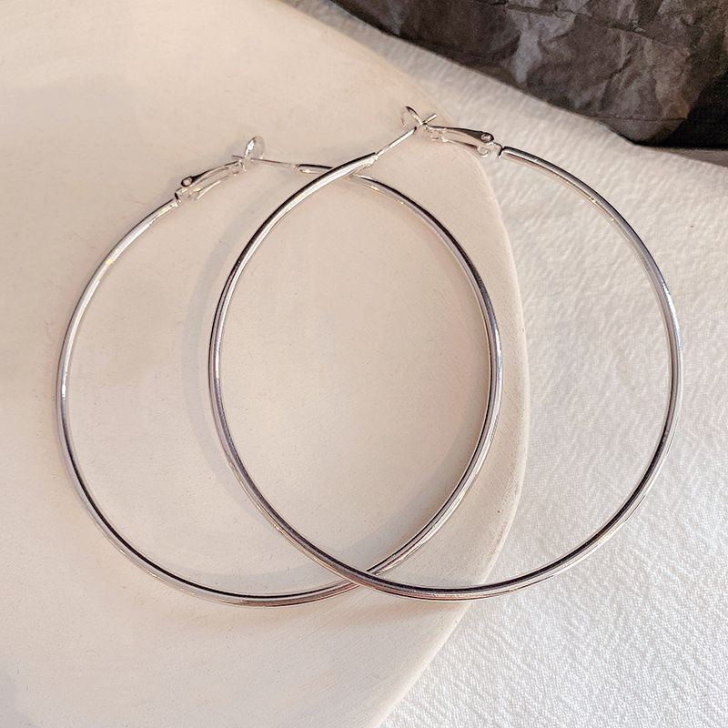 Mori Wai Metal Earrings Geometry Circle 925 Silver E2455 Silver 7cm