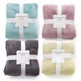 North East Flannel Blanket Polyester Solid Color Light gray 200cmX230cm
