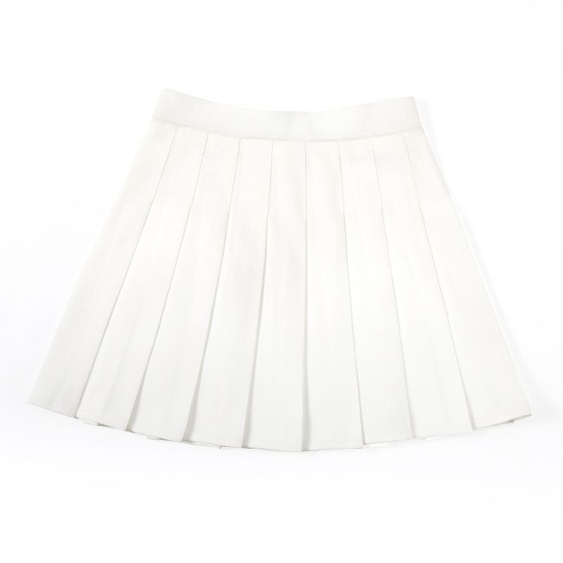 Xiang Mei Mei Women's Pleated Mini Skirt Poly White