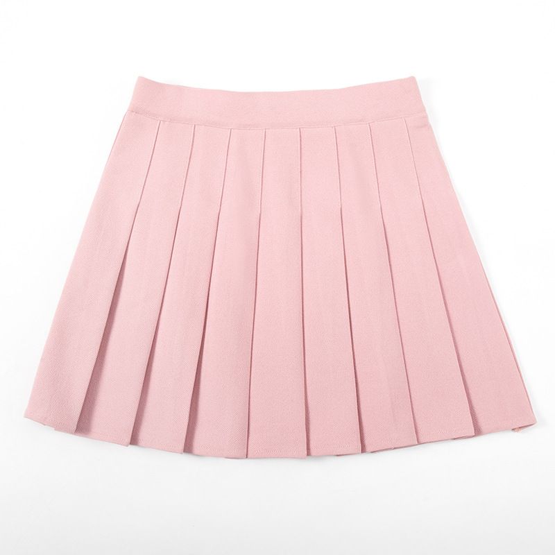 Xiang Mei Mei Women's Pleated Mini Skirt Poly Pink