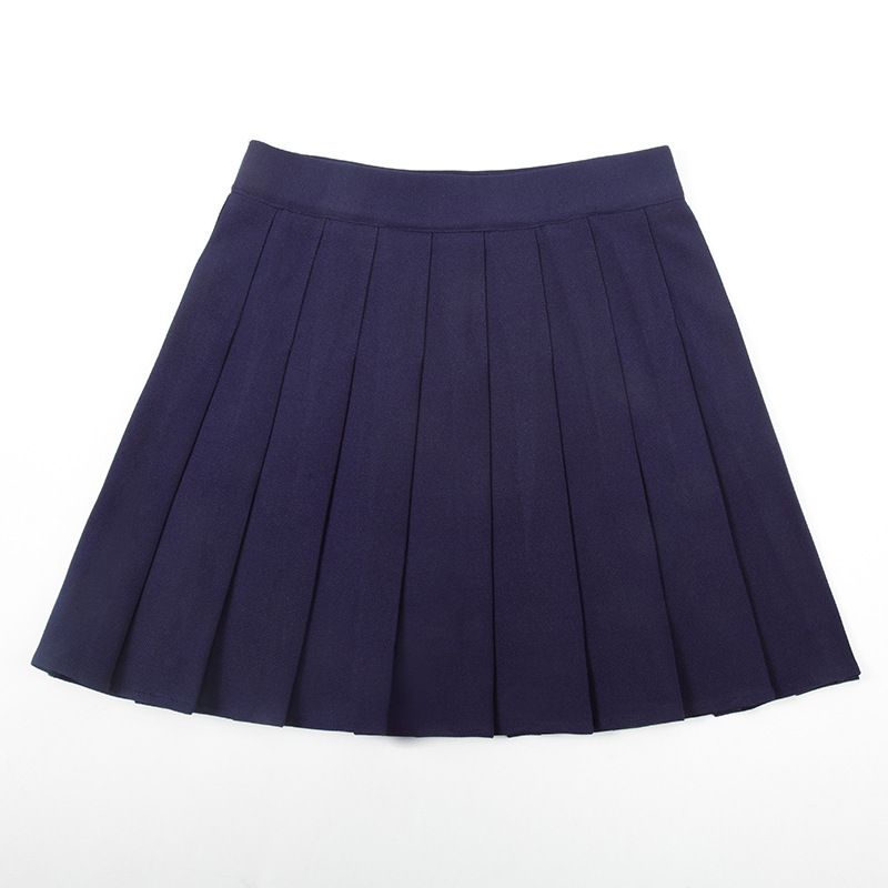 Xiang Mei Mei Women's Pleated Mini Skirt Poly Navy blue