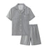 Cotton Short Sleeve Japanese Leisure Sleep Shorts Set Men&