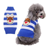 Dog Sweater Acrylic Knit Christmas Blue and White Deer XL Size: XL; Neck (cm): 38-44; Bust (cm): 50-58; Back length (cm): 36-40; Recommended pet weight (kg): 10.0 - 15.0