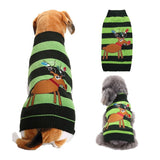 Dog Sweater Acrylic Knit Christmas Green Black Strip Christmas Fawn M Size: M; Neck (cm): 28-32; Bust (cm): 38-44; Back length (cm): 26-30; Recommended pet weight (kg): 4.5 - 7.0