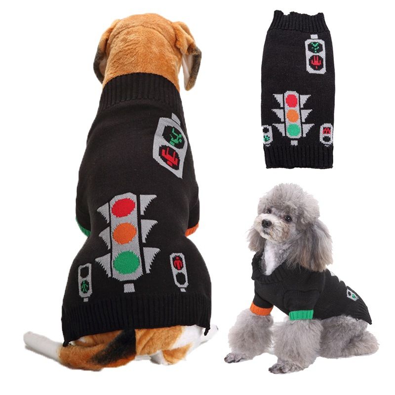 Dog Sweater Acrylic Knit Christmas Traffic light XS Size: XS; Neck (cm): 20-24; Bust (cm): 28-32; Back length (cm): 18-20; Recommended pet weight (kg): 1.5 - 2.5