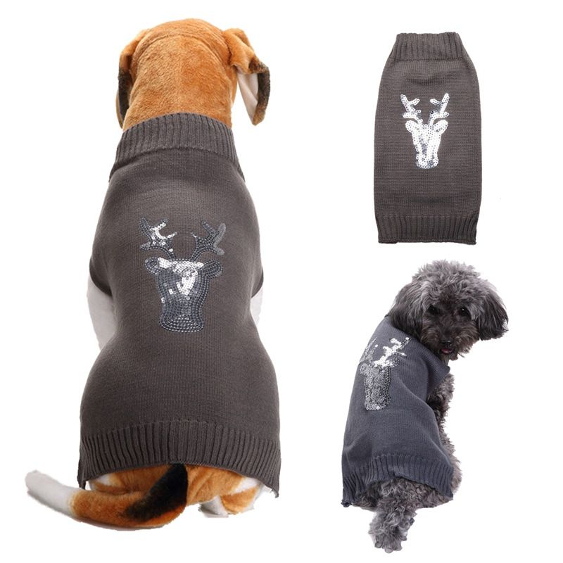 Dog Sweater Acrylic Knit Christmas Beaded Christmas Fawn XS Size: XS; Neck (cm): 20-24; Bust (cm): 28-32; Back length (cm): 18-20; Recommended pet weight (kg): 1.5 - 2.5