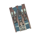 European Fan 6 Clip Men Suspenders Polyester Adjustable Dark gray