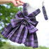 Plaid Pet Dog Cat Vest Harness with Skirt 273 skirt traction deep purple lattice XS (recommended 0.50 kg-1.50 kg pets)