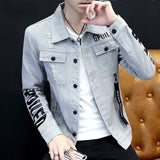 Tiwang Men Slim Korean Denim Jacket Long Sleeve Tide Brand House 181 Grey XL Size: XL; Height (cm): 175-180; Weight (kg): 75-85; Bust (cm): 108; Shoulder width (cm): 46; Length (cm): 70; Sleeve length (cm): 64