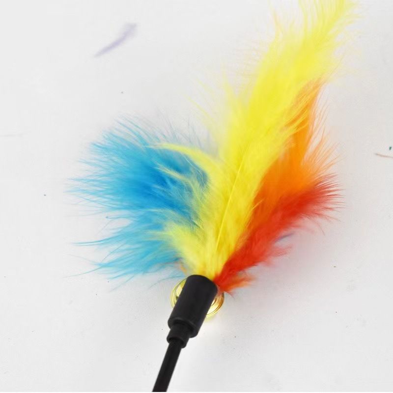 Cat Feather Toy PVC 50cm Macaron Turkey 50cm (including colorful feathers)
