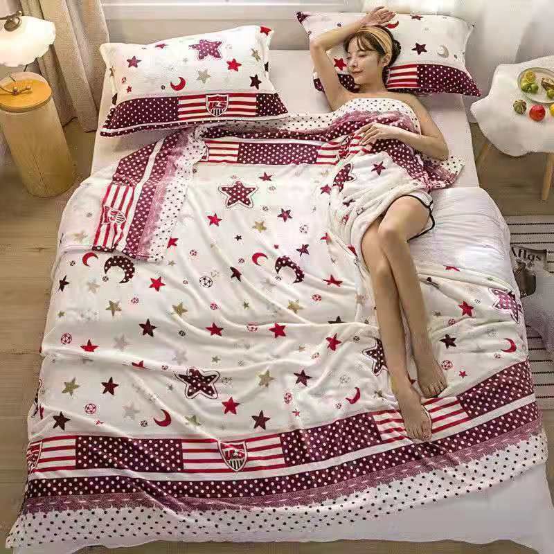 Flannel Blanket Polyester Geometric 120x200cm Star Moon Legend 120*200cm about 0.8kg