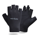 Ice Silk Half Finger Cycling Gloves for Men Women Ice Silk half finger open smile Black L