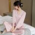 Ming Yu Ya Si Ice Silk Pajamas Set Long Sleeve Pink