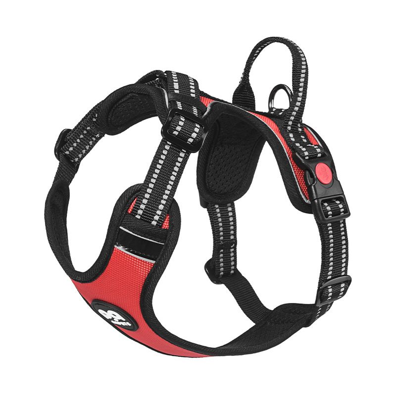 Fiber pet Polyester Dog Harness S M L XL Red