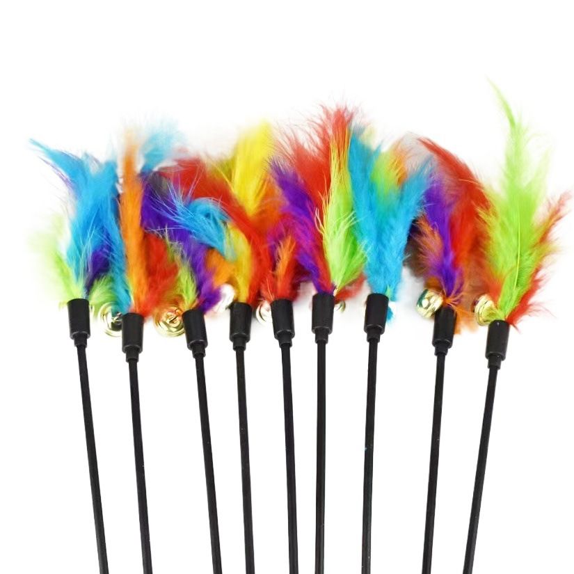 Cat Feather Toy PVC 50cm Macaron Turkey 50cm (including macaron turkey feather)