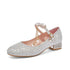 Girls Sequin Crystal Shoes Gold Silver Princess 38 inner length 24cm