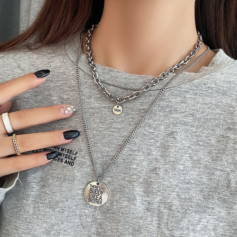 Hip Hop Necklace Zinc Alloy Twist Chain Unisex Ordinary two-piece set