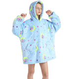 Childrens Cartoon Flannel Hooded Blanket Polyester Children's Winter Clothing Moon Pony All yards