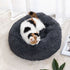 Qianxun pets Round Plush Pet Bed 40 cm Dark gray Diameter 70 cm