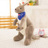 Jue Bei Kangaroo Plush Toy 35cm Gray blue scarf 55cm