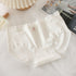 Women Cotton Mid Waist Jacquard Bow Briefs White Size: M; Recommended weight (kg): 47 - 54; Waist (cm): 64 - 70; Hip (cm): 86 - 90; Suitable fit: regular build
