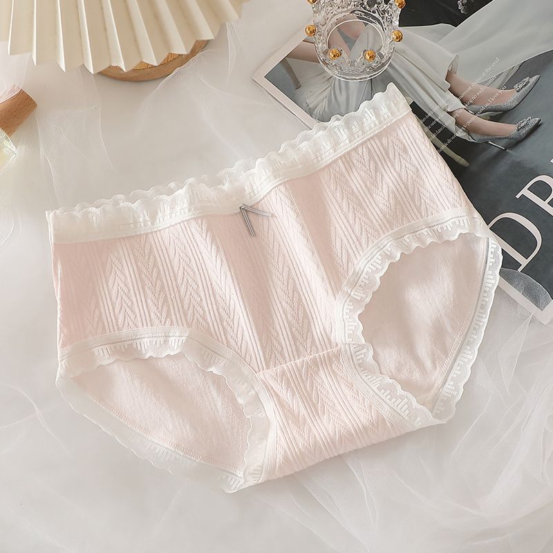 Women Cotton Mid Waist Jacquard Bow Briefs Pink L Size: L; Recommended weight (kg): 54 - 61; Waist (cm): 70 - 76; Hip (cm): 90 - 94; Suitable fit: slightly full build