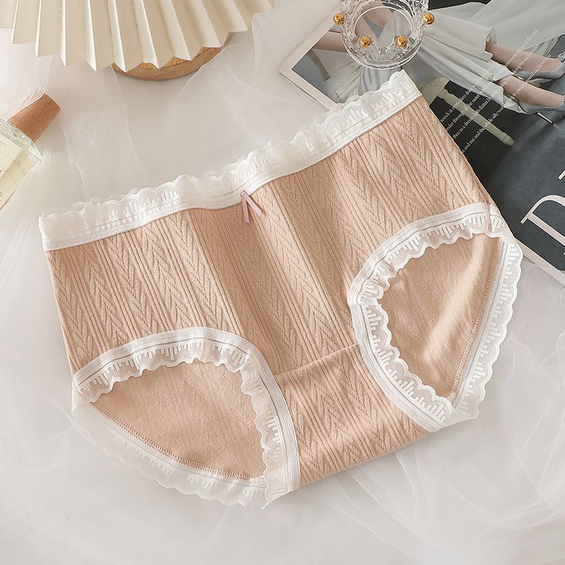 Women Cotton Mid Waist Jacquard Bow Briefs Light Orange Size: M; Recommended weight (kg): 47 - 54; Waist (cm): 64 - 70; Hip (cm): 86 - 90; Suitable fit: regular build