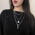 Jun Yi Alloy Multi Layer Necklace Geometry Unisex Three-layer portrait necklace