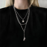 Jun Yi Alloy Multi Layer Necklace Geometry Unisex Three-layer Star Bear necklace
